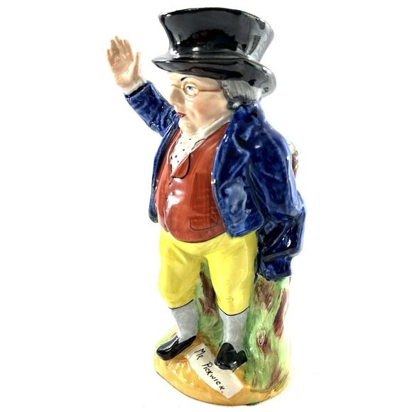 Antique Staffordshire Ware Mr. Pickwick Tall & Skinny Mug 7.25” Tall England - Picture 2 of 8